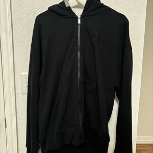 YoungLA Zip-Up Hoodie – Black, Size Large